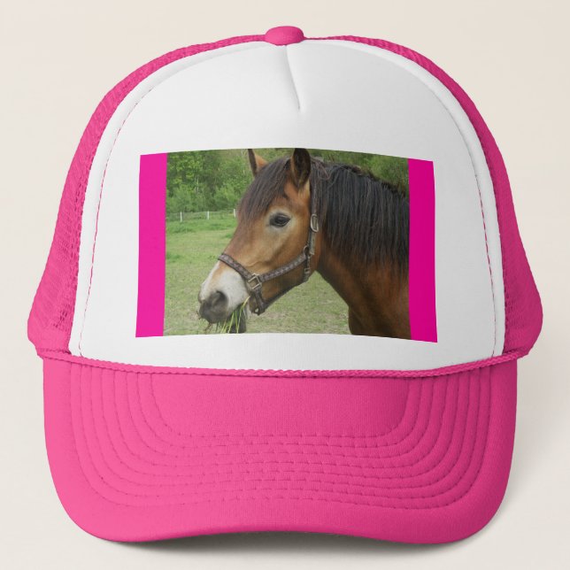 Casquette rose de cheval (Devant)