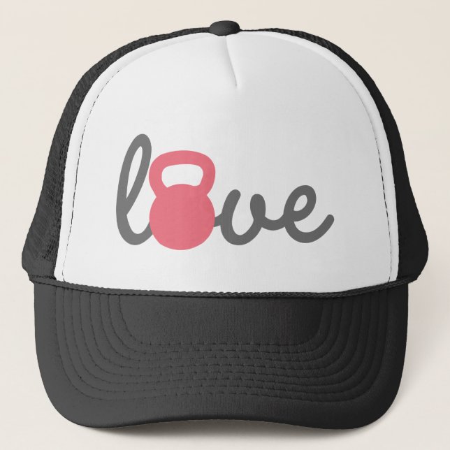Casquette Rose de Kettlebell d'amour (Devant)