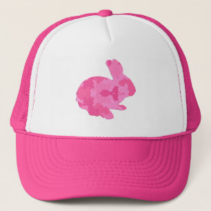 Casquette rose de lapin de Pâques de silhouette d