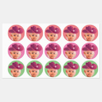 casquette rose foto face stickers fête cowboy star