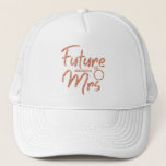 Casquette Rose Gold Future Mrs Bride Trucker Hat<br><div class="desc">Sparkling rose gold Future Mrs design is great for Bridal Shower or Bachelorette party,  engagement parties and photo shoots. The last name can be easily changed.</div>