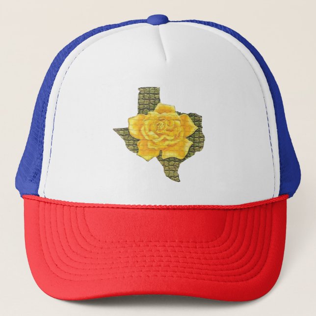 Casquette Rose Jaune Du Texas Motif Flower (Devant)