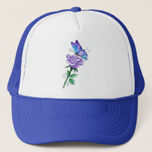 Casquette Rose pourpre avec papillon