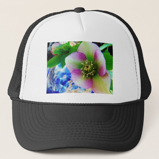 Casquette Rose rose carême bleu boule de verre (Devant)