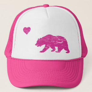 Casquette rose vintage de camionneur d'amour de la