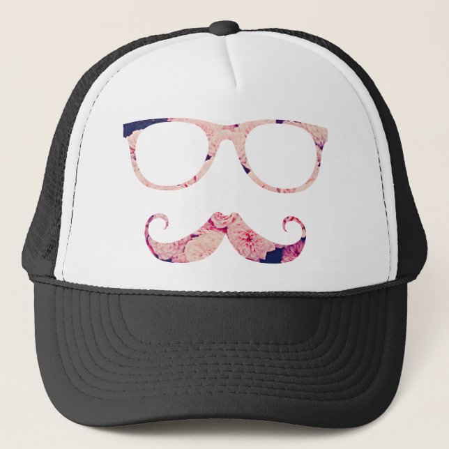 Casquette Roses et moustache (Devant)
