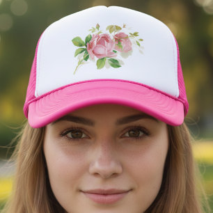Casquette Roses roses vintage rose