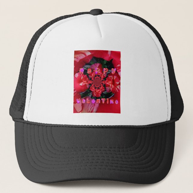 Casquette Roses rouges Iridescente "Bonne Saint Valentin" Ar (Devant)