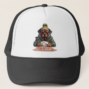 Casquette Rottweiler Chien Jouer des cartes