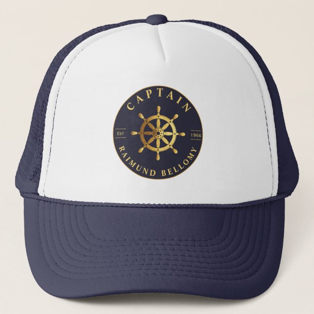 Casquette Roue de navire en or (Devant)