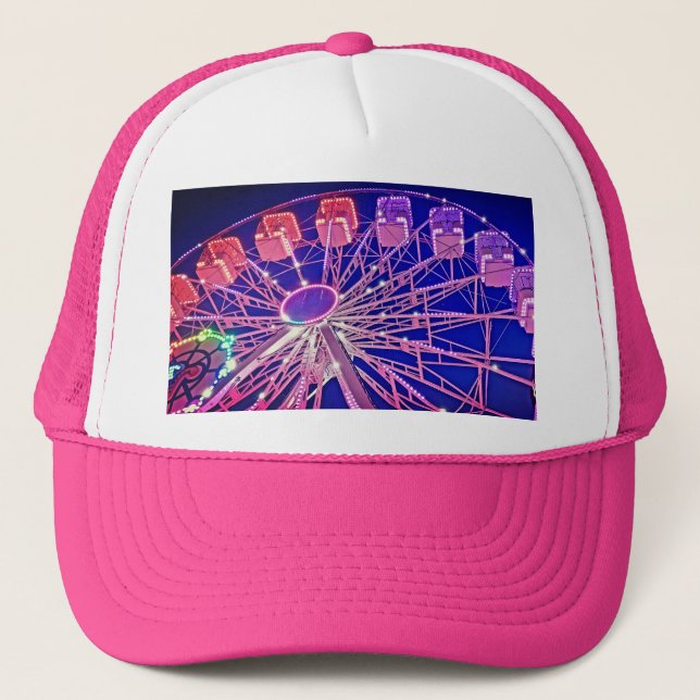 Casquette Roue Ferris rouge et violet (Devant)