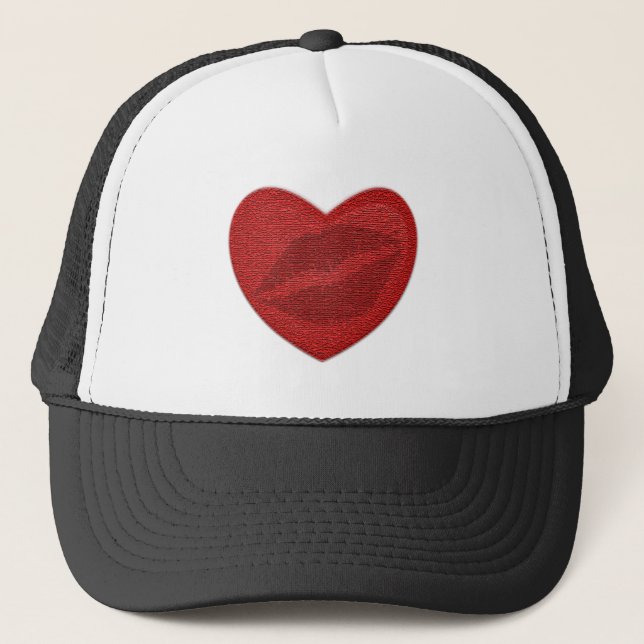 Casquette Rouge à lèvres rouge (Devant)