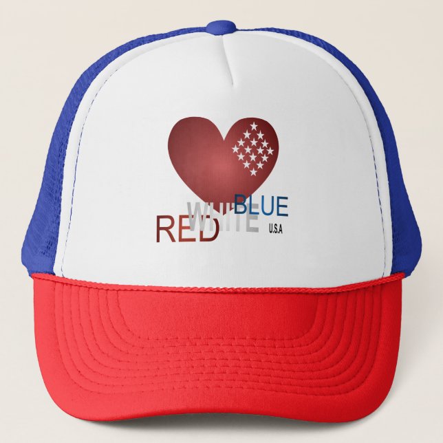 Casquette Rouge, Blanc, Bleu (Devant)
