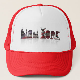 Casquette rouge/blanc de camionneur de New York
