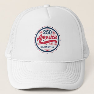 Casquette Rouge Blanc et Bleu 250e anniversaire de l'Amériqu