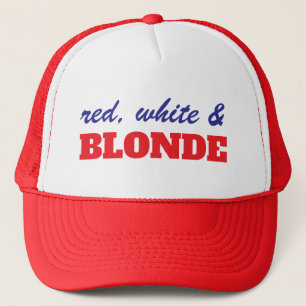 Casquette Rouge Blanc Et Blonde