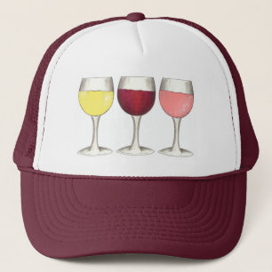 Casquette Rouge Blanc Rosé Verres Vignoble Vignoble Lover Vi