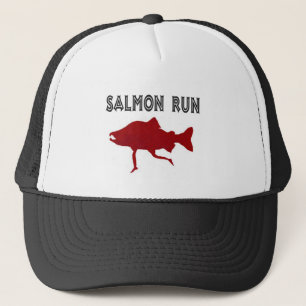 Casquette rouge couru par saumon