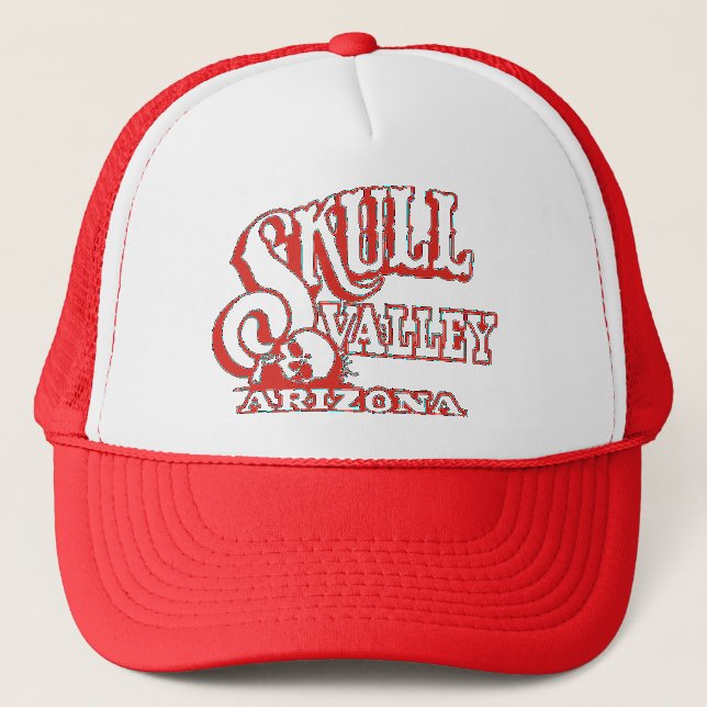 Casquette rouge de camionneur avec la vallée rouge (Devant)