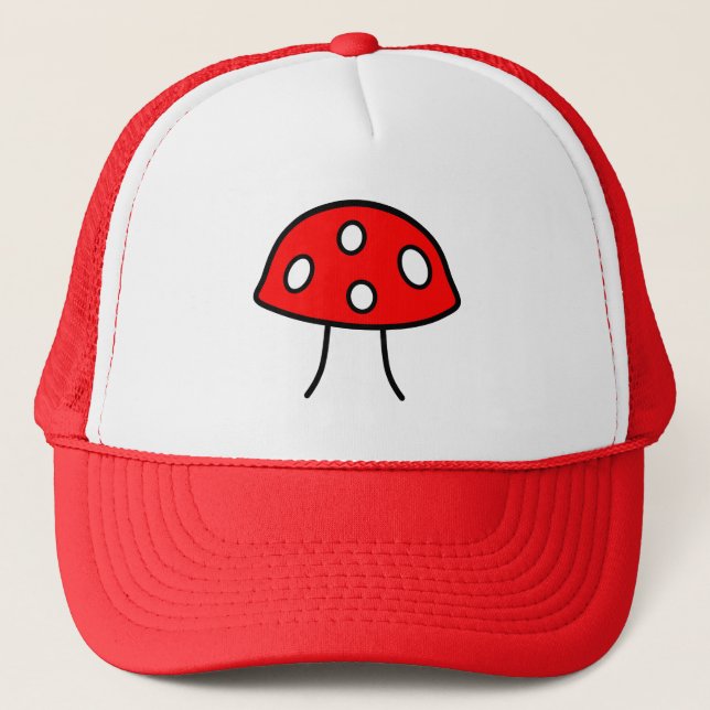 Casquette rouge de camionneur de champignon (Devant)