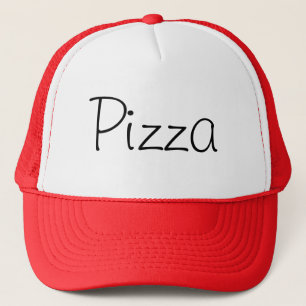 Casquette rouge de camionneur de pizza manuscrite