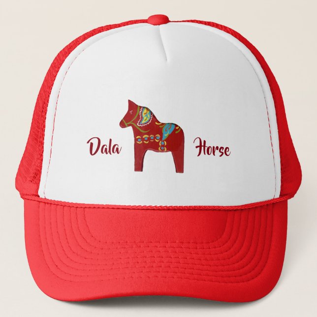 Casquette rouge de cheval de Dala (Devant)