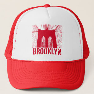 Casquette Rouge de silhouette de pont de Brooklyn