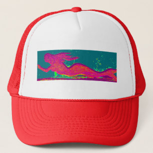 casquette rouge de sirène de natation