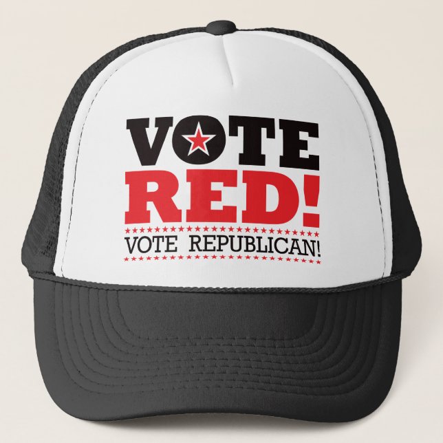 Casquette Rouge de vote ! Républicain de vote ! (Devant)
