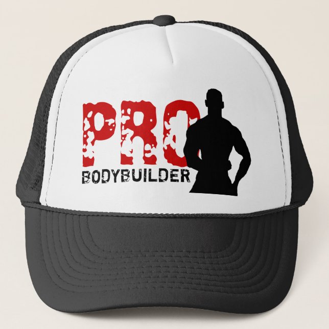 Casquette rouge et noir de pro culturiste (Devant)