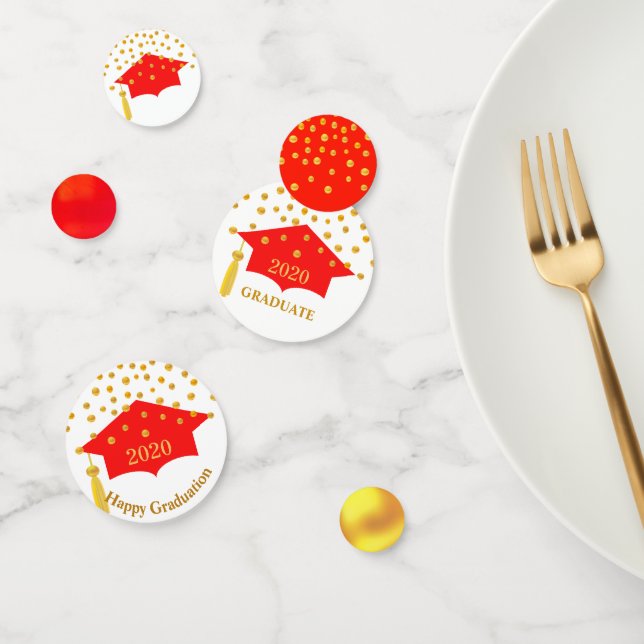 Casquette rouge et table d'or Confetti (Groupe)