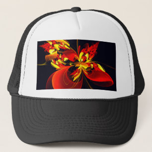 Casquette Rouge Jaune Floral Moderne Résumé Modèle Art #10