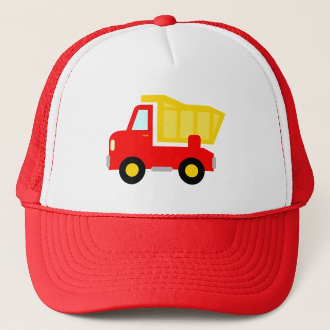 Casquette rouge mignon de camionneur de camion à (Devant)