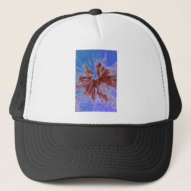 Casquette Rouge sur violet et bleu Painball (Devant)