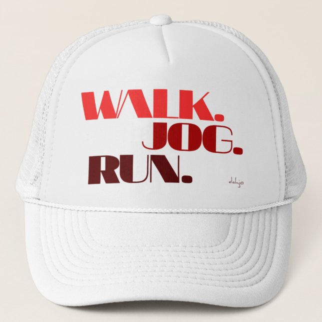 Casquette ROUGE WALK JOG RUN (police CHUNKY) (Devant)