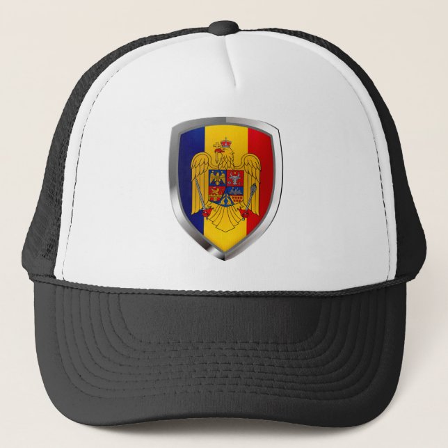 Casquette Roumanie Emblème métallique (Devant)