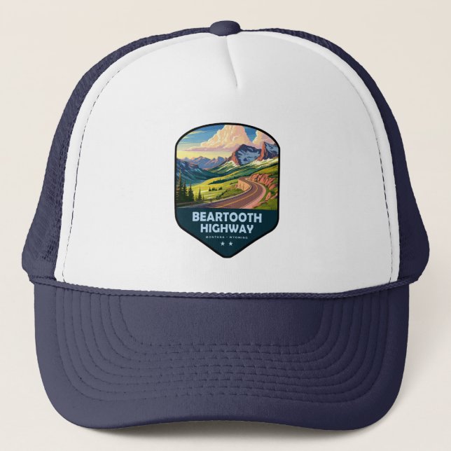 Casquette Route Beartooth Montana Wyoming Bouclier (Devant)