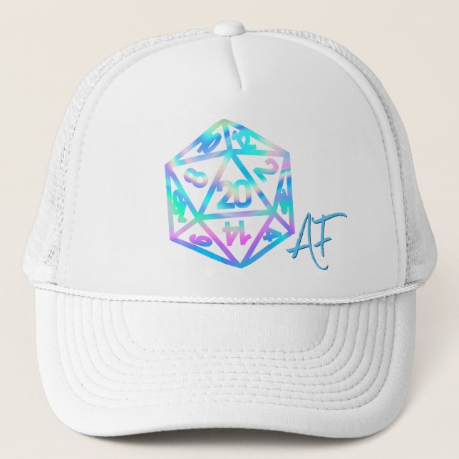 Casquette RPG Crit AF | Holo Retro PnP Tabletop Gamer Dice (Devant)