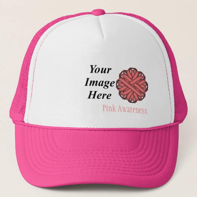 Casquette Ruban à fleurs roses par Kenneth Yoncich Modèle (Devant)