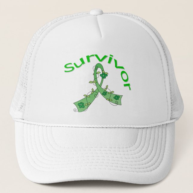 Casquette Ruban à fleurs survivant Blessure cérébrale trauma (Devant)