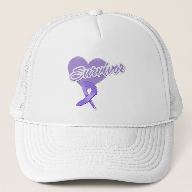 Casquette Ruban cardiaque - Survivant du lymphome de Hodgkin (Devant)