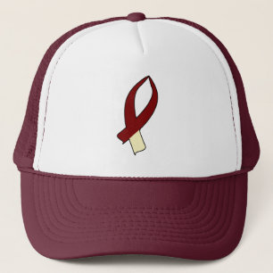 Casquette Ruban de conscience (Bourgogne et crème)