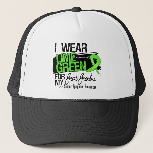Casquette Ruban de lymphome pour mon arrière-grand-mère (Devant)