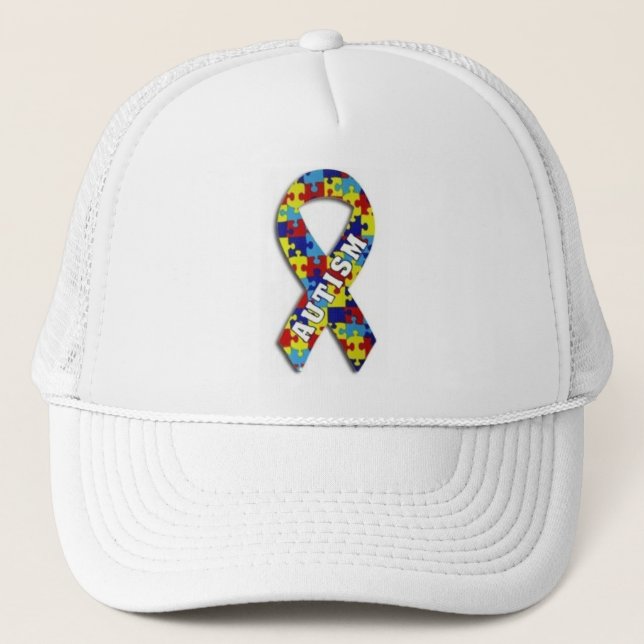 Casquette Ruban de sensibilisation sur l'autisme (Devant)