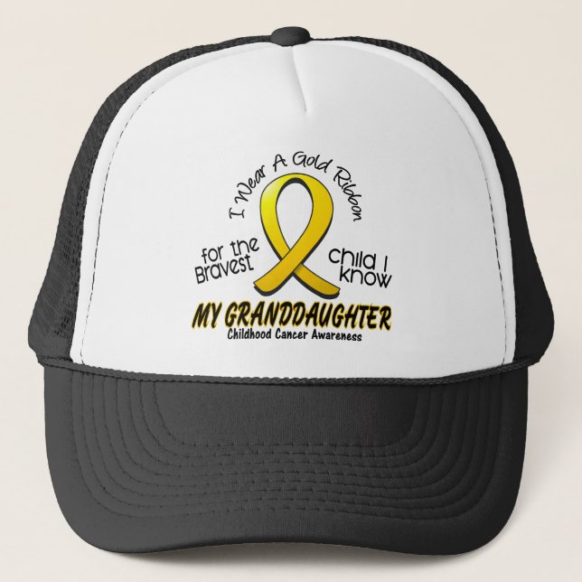 Casquette Ruban d'or de Cancer d'enfance pour ma (Devant)