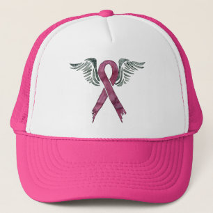 Casquette ruban et ailes roses