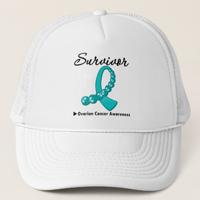 Casquette Ruban Gemstone, survivant du cancer de l'ovaire (Devant)
