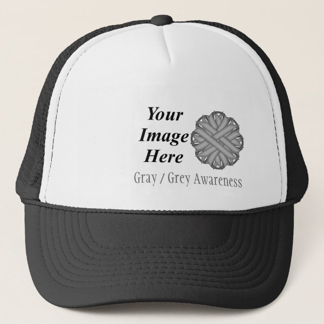 Casquette Ruban gris/gris Fleur Tmpl par Kenneth Yoncich (Devant)