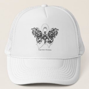 Casquette Ruban tribal de papillon de cancer de poumon