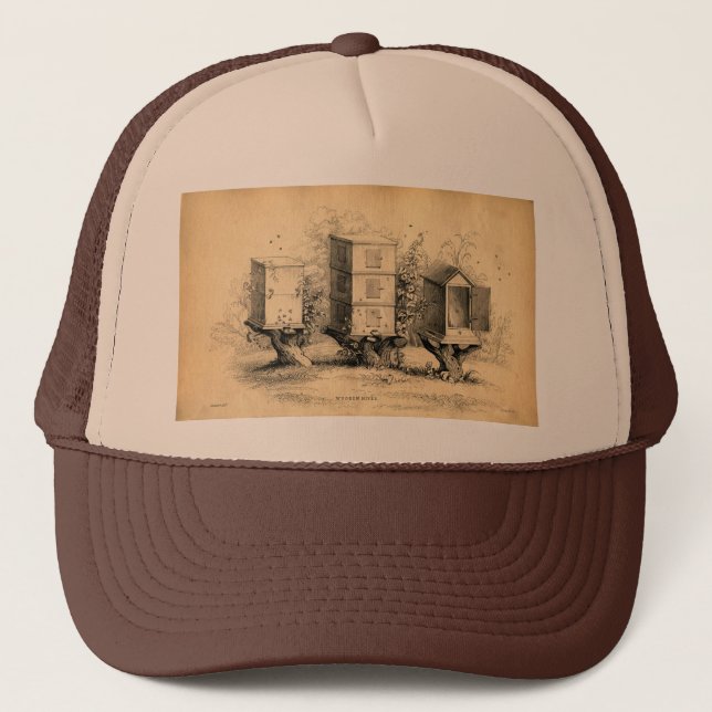 Casquette ruche apicole vintage (Devant)